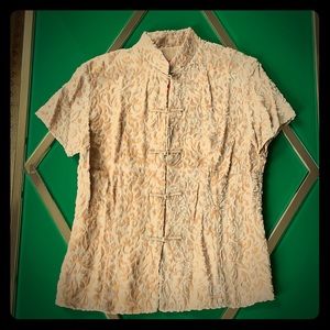 Shanghai Tang Cheungsam cream burn-out top.